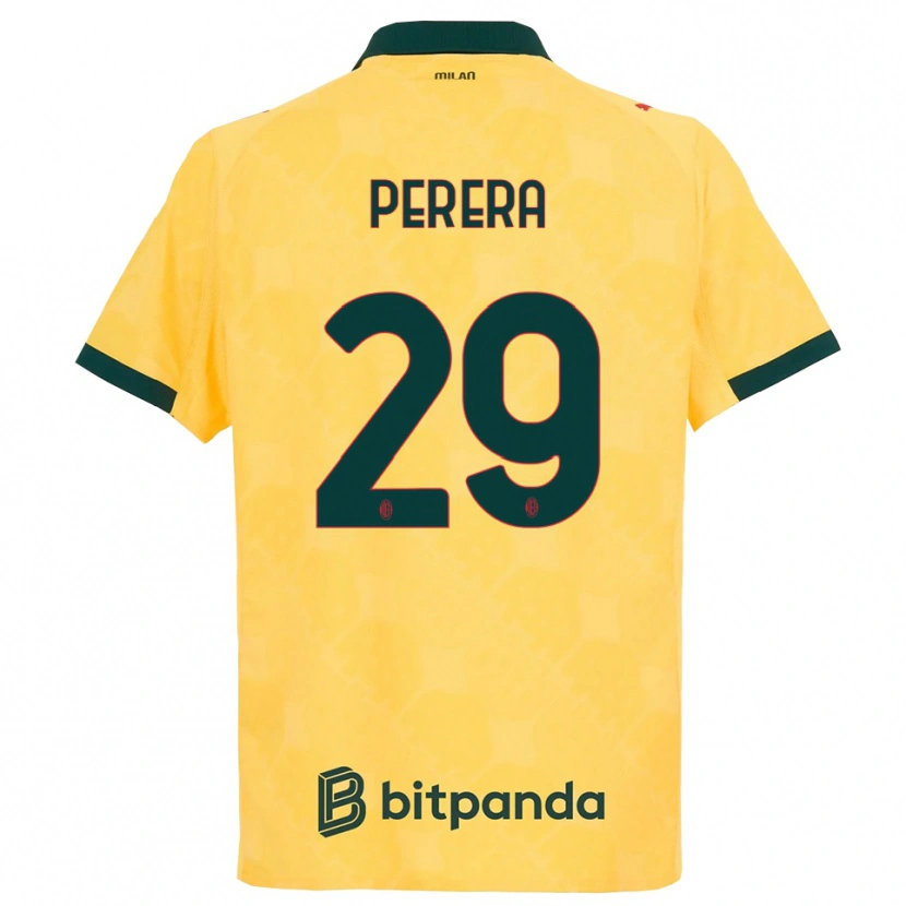Danxen Mænd Nirash Perera #29 Gul Sort Tredje Sæt Spillertrøjer 2025/26 Trøje T-Shirt