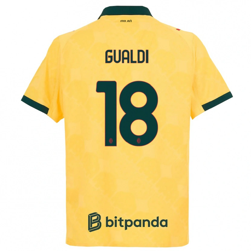 Danxen Mænd Andrea Gualdi #18 Gul Sort Tredje Sæt Spillertrøjer 2025/26 Trøje T-Shirt