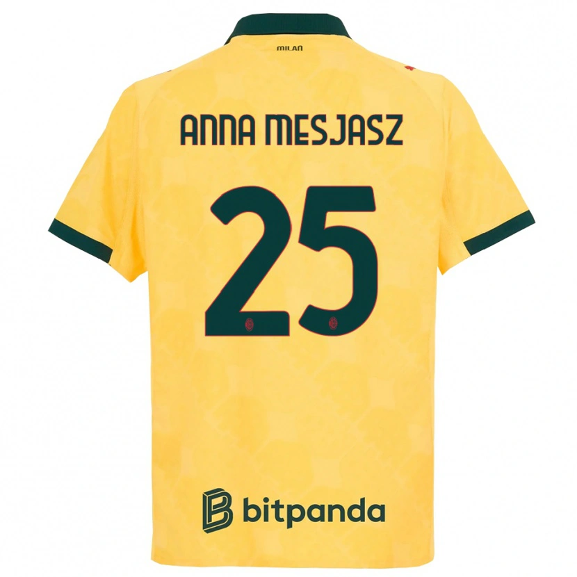 Danxen Mænd Małgorzata Anna Mesjasz #25 Gul Sort Tredje Sæt Spillertrøjer 2025/26 Trøje T-Shirt