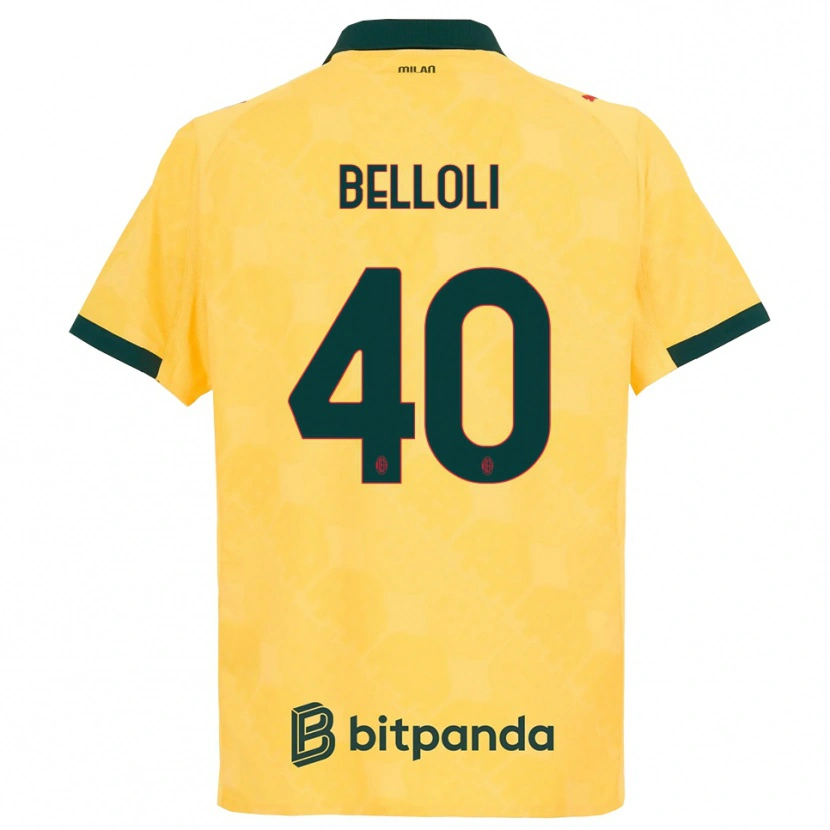 Danxen Mænd Sofia Belloli #40 Gul Sort Tredje Sæt Spillertrøjer 2025/26 Trøje T-Shirt