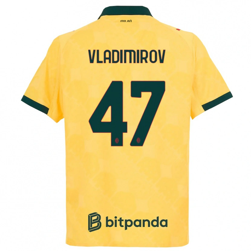 Danxen Mænd Valeri Vladimirov #47 Gul Sort Tredje Sæt Spillertrøjer 2025/26 Trøje T-Shirt