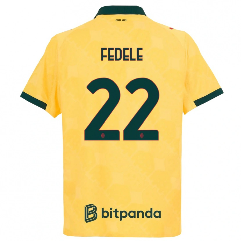Danxen Mænd Noemi Fedele #22 Gul Sort Tredje Sæt Spillertrøjer 2025/26 Trøje T-Shirt