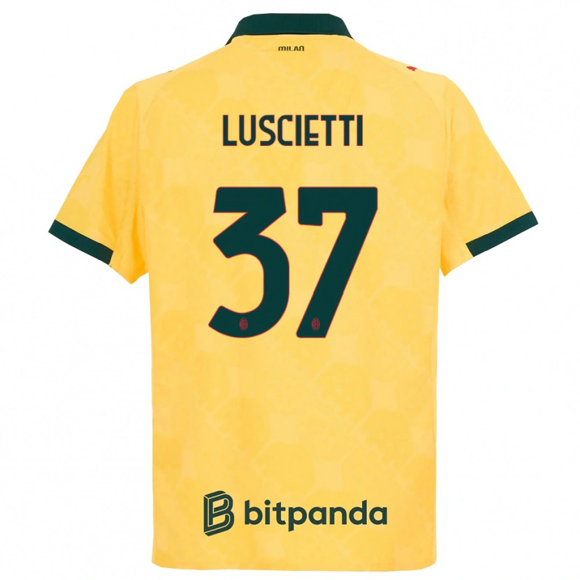 Danxen Mænd Abebe Luscietti #37 Gul Sort Tredje Sæt Spillertrøjer 2025/26 Trøje T-Shirt