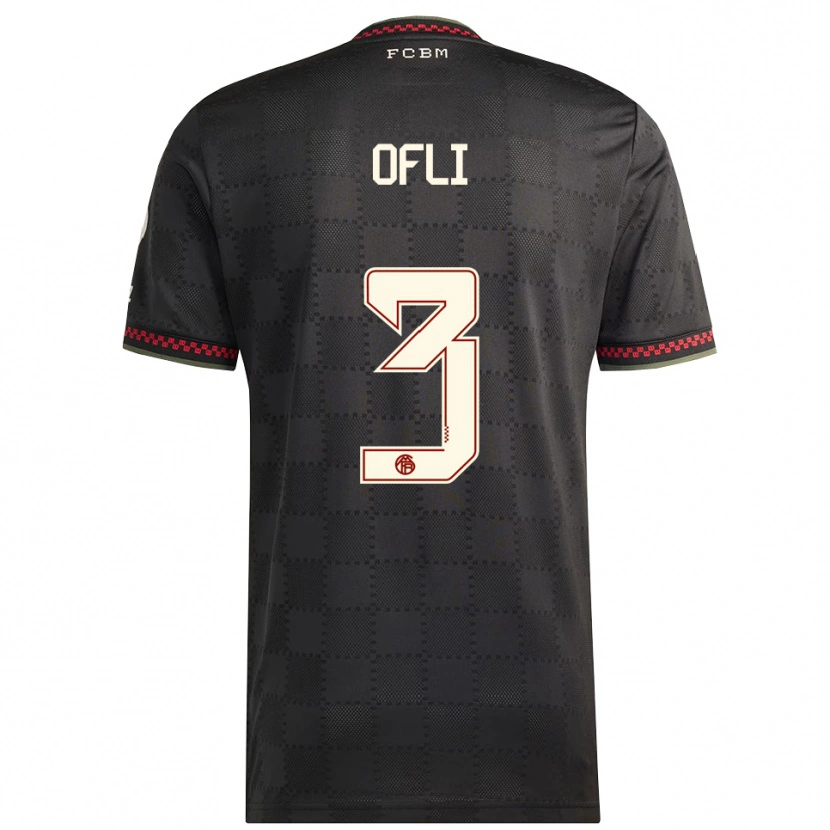 Danxen Mænd Deniz Ofli #3 Sort Hvid Tredje Sæt Spillertrøjer 2025/26 Trøje T-Shirt