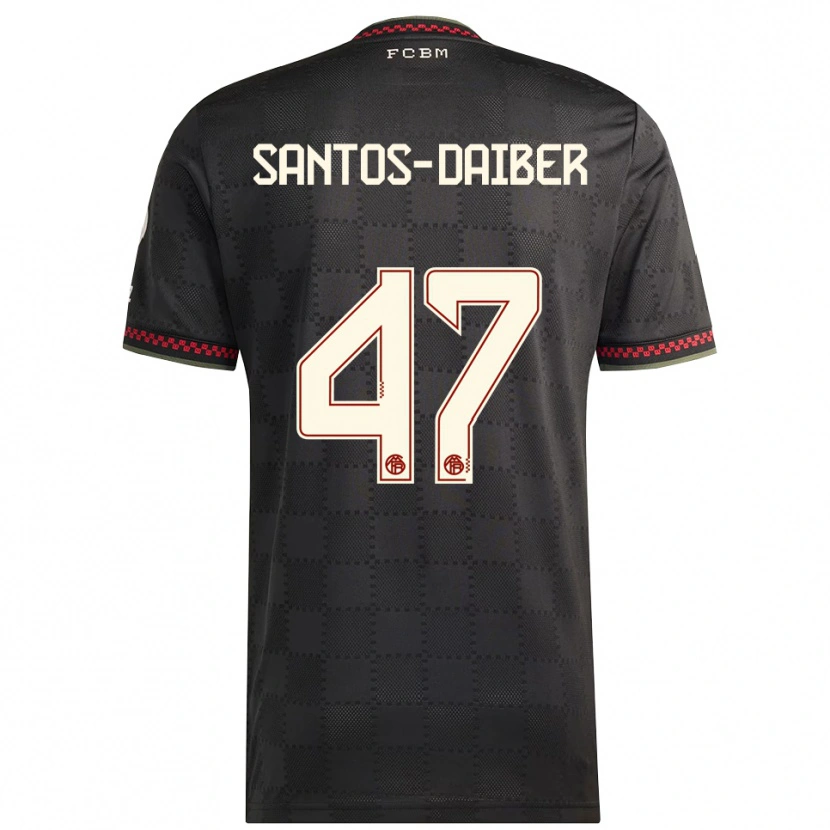 Danxen Mænd David Santos Daiber #47 Sort Hvid Tredje Sæt Spillertrøjer 2025/26 Trøje T-Shirt