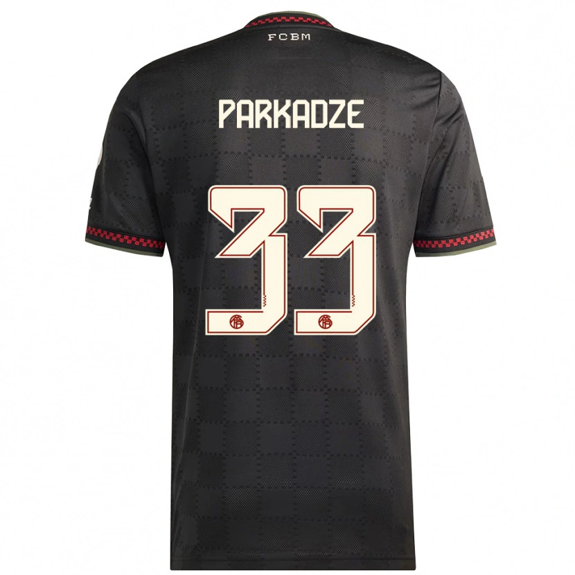 Danxen Mænd Luka Parkadze #33 Sort Hvid Tredje Sæt Spillertrøjer 2025/26 Trøje T-Shirt
