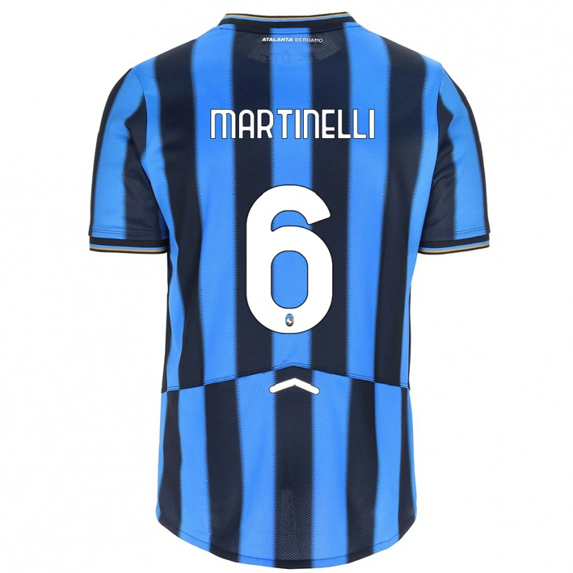 Danxen Kvinder Gabriel Martinelli #6 Lyseblå Sort Hjemmebane Spillertrøjer 2025/26 Trøje T-Shirt