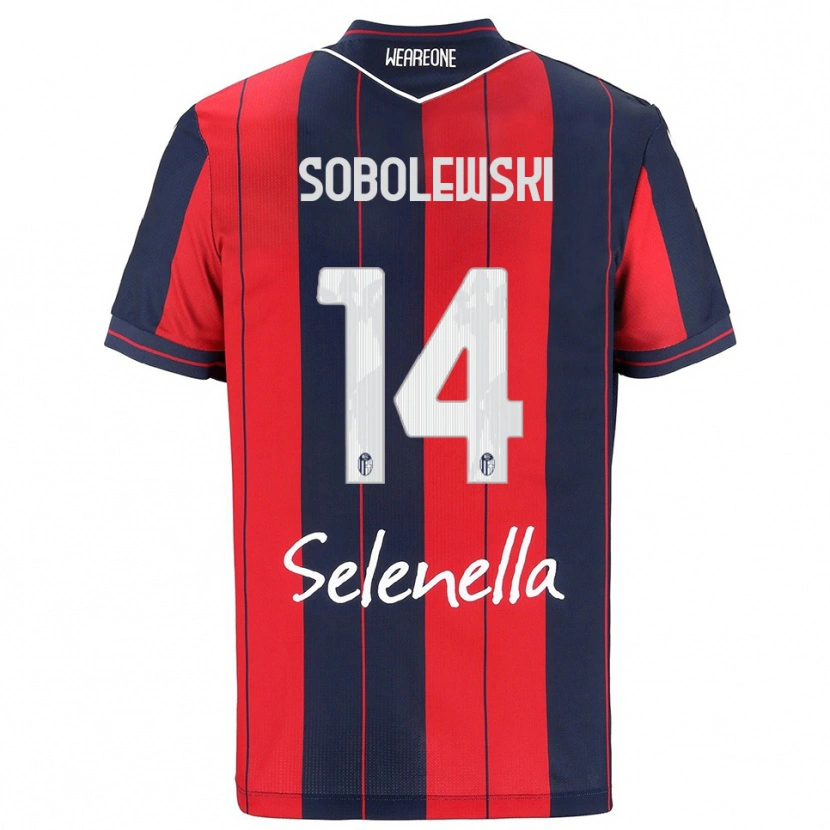 Danxen Kvinder Konrad Sobolewski #14 Rød Navy Hjemmebane Spillertrøjer 2025/26 Trøje T-Shirt