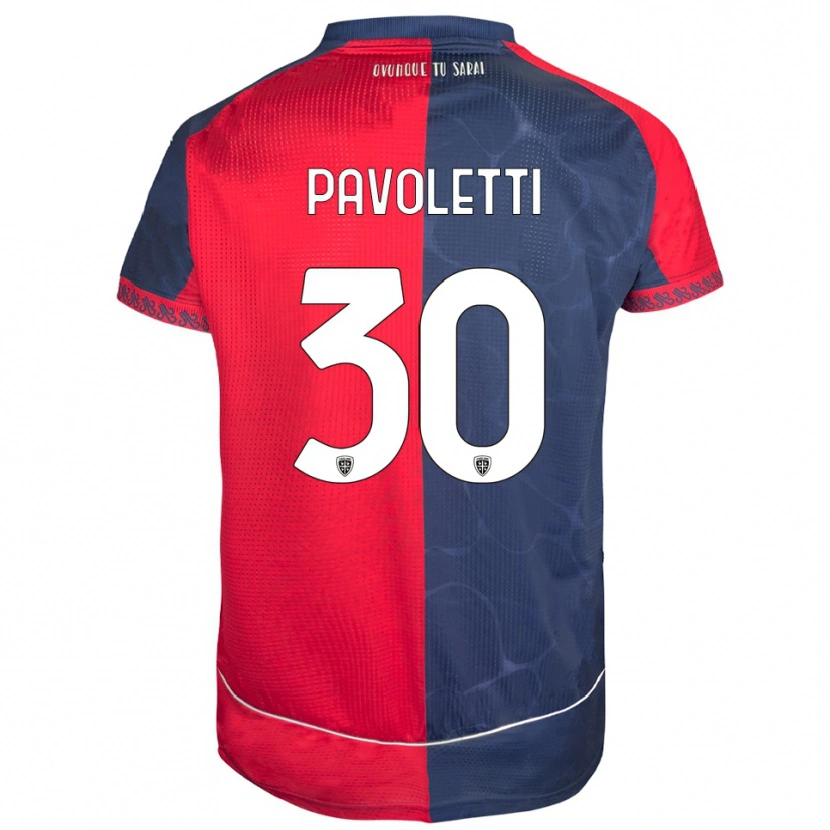 Danxen Kvinder Leonardo Pavoletti #30 Rød Navy Hjemmebane Spillertrøjer 2025/26 Trøje T-Shirt