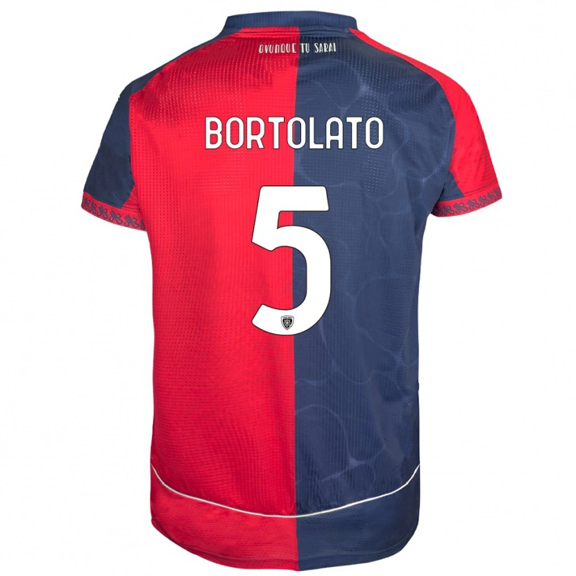 Danxen Kvinder Filippo Bortolato #5 Rød Navy Hjemmebane Spillertrøjer 2025/26 Trøje T-Shirt