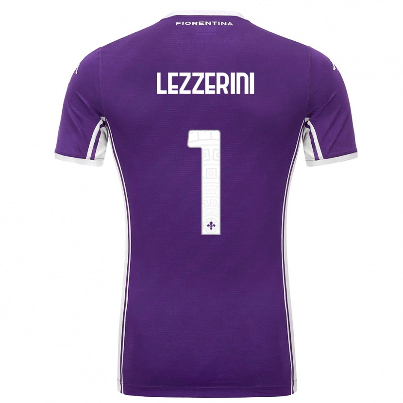 Danxen Kvinder Luca Lezzerini #1 Lilla Hvid Hjemmebane Spillertrøjer 2025/26 Trøje T-Shirt