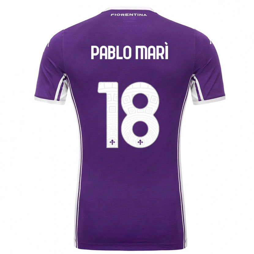 Danxen Kvinder Pablo Marí #18 Lilla Hvid Hjemmebane Spillertrøjer 2025/26 Trøje T-Shirt