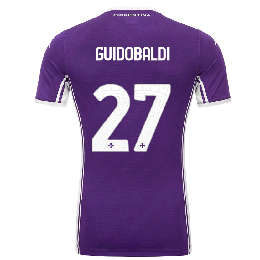 Danxen Kvinder Filippo Guidobaldi #27 Lilla Hvid Hjemmebane Spillertrøjer 2025/26 Trøje T-Shirt