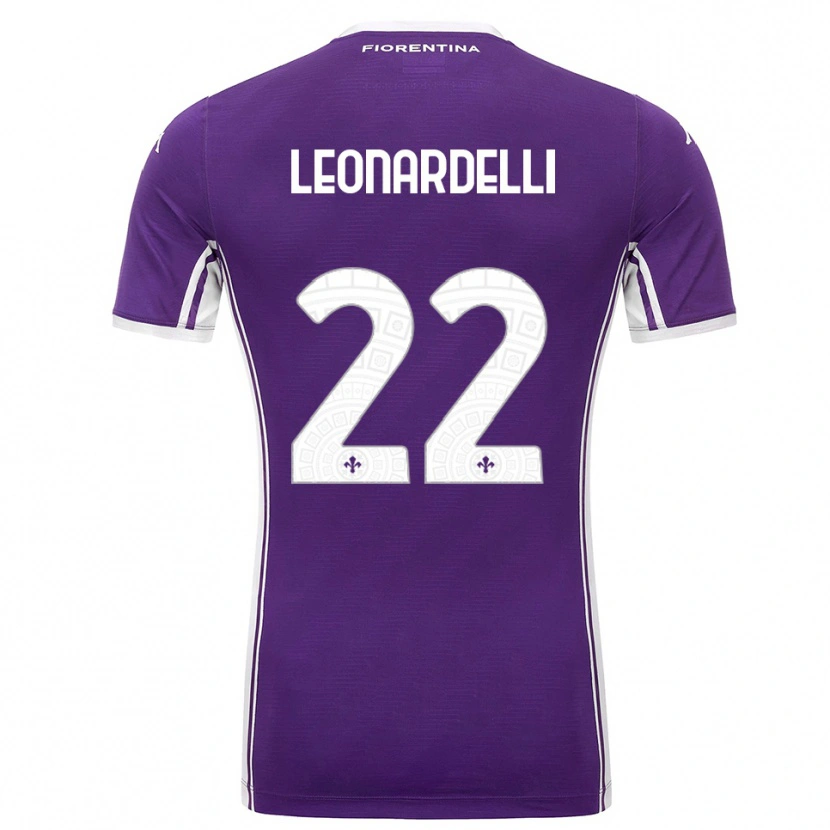 Danxen Kvinder Pietro Leonardelli #22 Lilla Hvid Hjemmebane Spillertrøjer 2025/26 Trøje T-Shirt