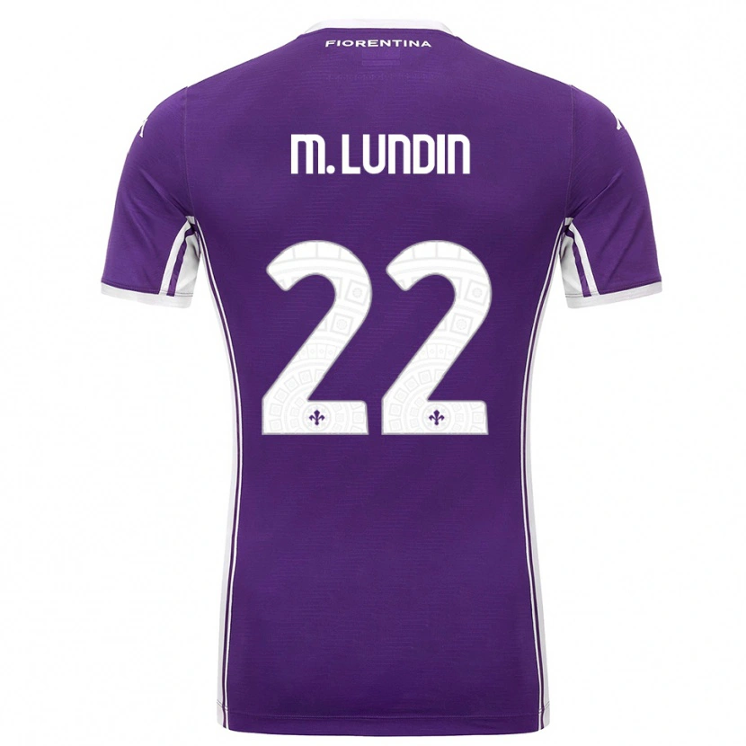 Danxen Kvinder Karin Maria Lundin #22 Lilla Hvid Hjemmebane Spillertrøjer 2025/26 Trøje T-Shirt