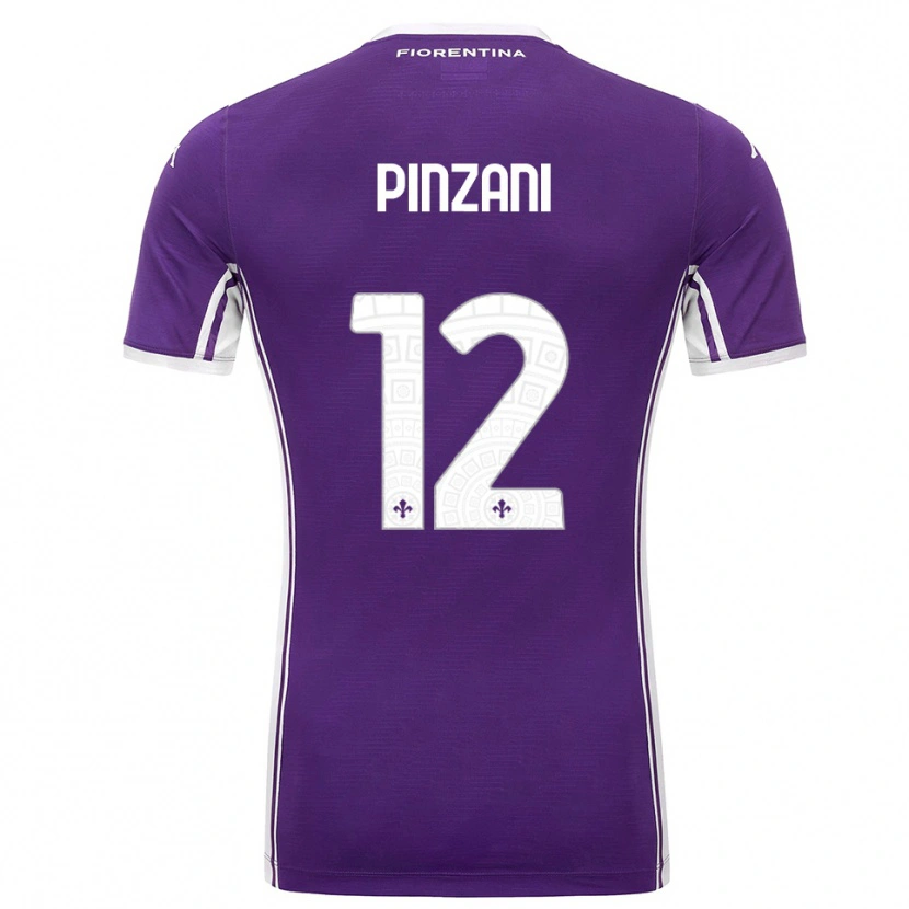 Danxen Kvinder Lorenzo Pinzani #12 Lilla Hvid Hjemmebane Spillertrøjer 2025/26 Trøje T-Shirt