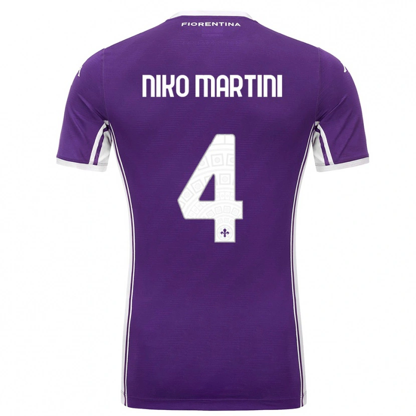 Danxen Kvinder Niko Martini #4 Lilla Hvid Hjemmebane Spillertrøjer 2025/26 Trøje T-Shirt
