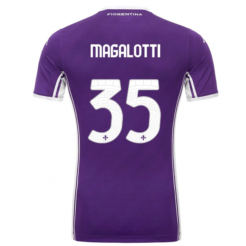 Danxen Kvinder Mattia Magalotti #35 Lilla Hvid Hjemmebane Spillertrøjer 2025/26 Trøje T-Shirt
