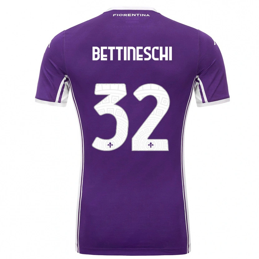 Danxen Kvinder Giorgia Bettineschi #32 Lilla Hvid Hjemmebane Spillertrøjer 2025/26 Trøje T-Shirt