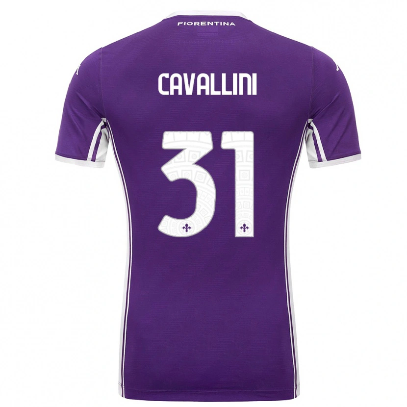Danxen Kvinder Aurora Cavallini #31 Lilla Hvid Hjemmebane Spillertrøjer 2025/26 Trøje T-Shirt