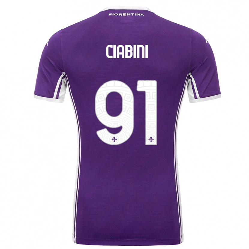 Danxen Kvinder Giulia Ciabini #91 Lilla Hvid Hjemmebane Spillertrøjer 2025/26 Trøje T-Shirt