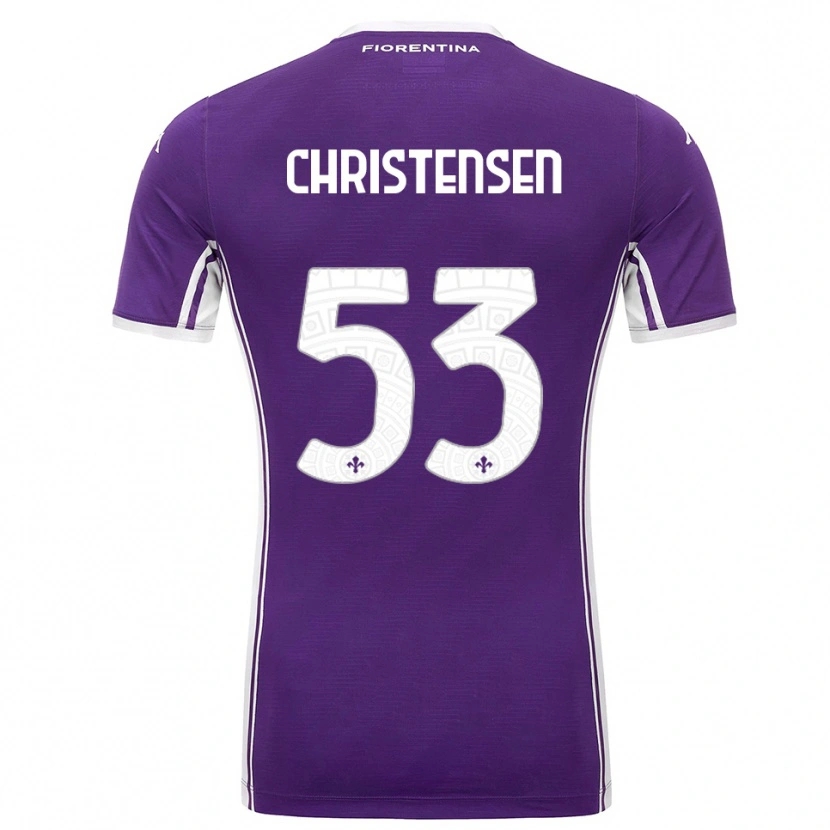 Danxen Kvinder Oliver Christensen #53 Lilla Hvid Hjemmebane Spillertrøjer 2025/26 Trøje T-Shirt