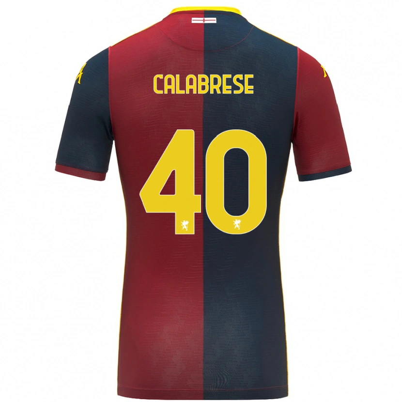 Danxen Kvinder Filippo Calabrese #40 Rød Kongeblå Hjemmebane Spillertrøjer 2025/26 Trøje T-Shirt