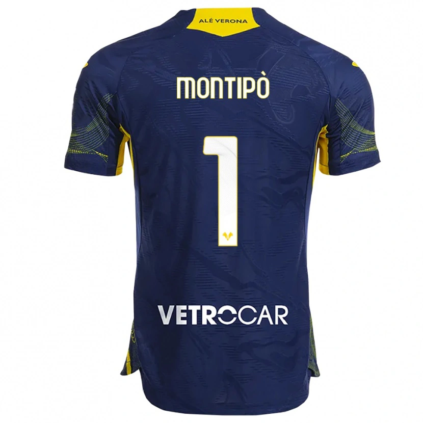 Danxen Kvinder Lorenzo Montipò #1 Navy Gul Hjemmebane Spillertrøjer 2025/26 Trøje T-Shirt