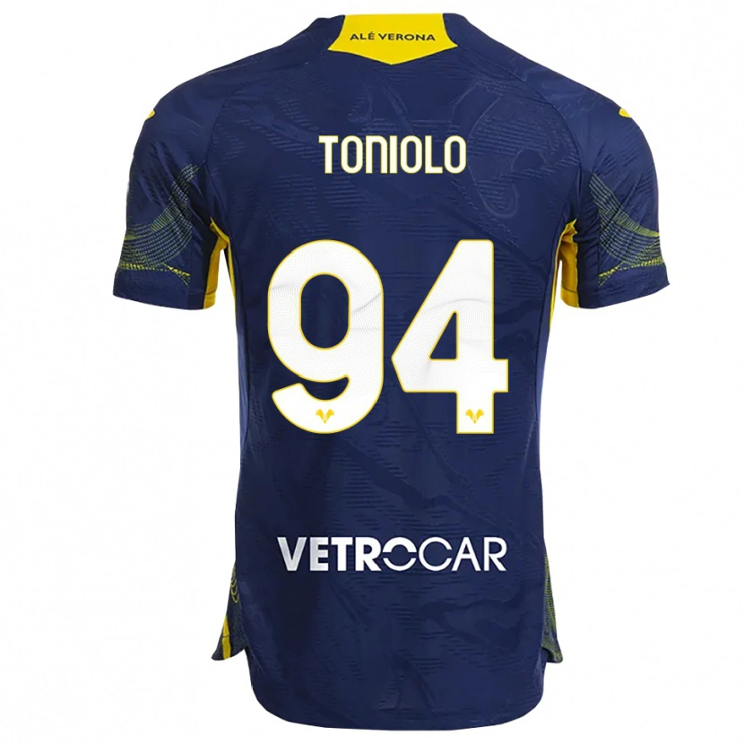 Danxen Kvinder Giacomo Toniolo #94 Navy Gul Hjemmebane Spillertrøjer 2025/26 Trøje T-Shirt