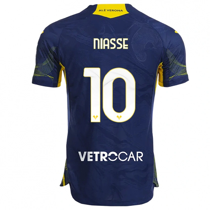 Danxen Kvinder Cheikh Niasse #10 Navy Gul Hjemmebane Spillertrøjer 2025/26 Trøje T-Shirt