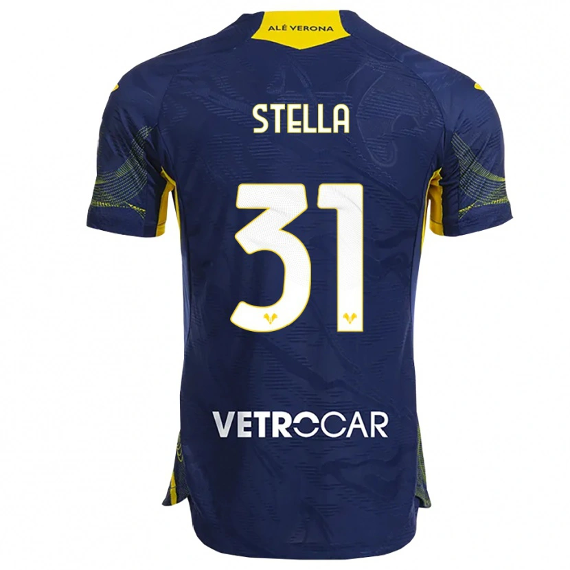 Danxen Kvinder Kevin Stella #31 Navy Gul Hjemmebane Spillertrøjer 2025/26 Trøje T-Shirt