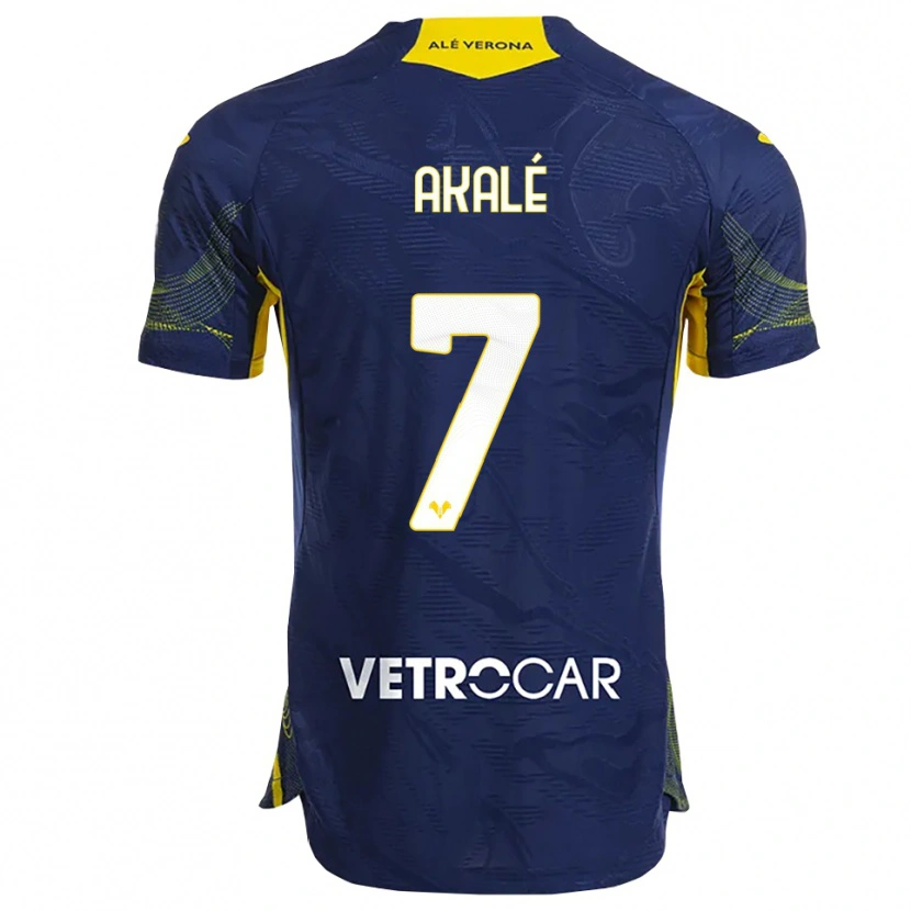 Danxen Kvinder Ruben Akalé #7 Navy Gul Hjemmebane Spillertrøjer 2025/26 Trøje T-Shirt
