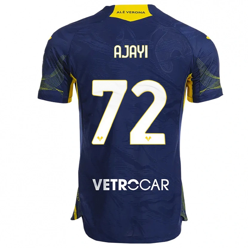 Danxen Kvinder Junior Ajayi #72 Navy Gul Hjemmebane Spillertrøjer 2025/26 Trøje T-Shirt