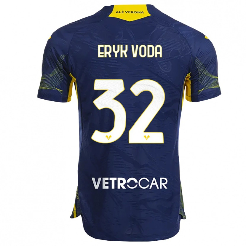 Danxen Kvinder Eryk Vodă #32 Navy Gul Hjemmebane Spillertrøjer 2025/26 Trøje T-Shirt