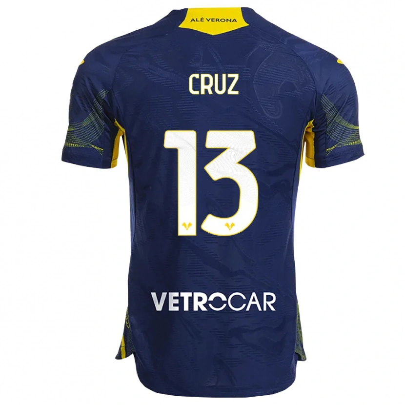 Danxen Kvinder Juan Manuel Cruz #13 Navy Gul Hjemmebane Spillertrøjer 2025/26 Trøje T-Shirt
