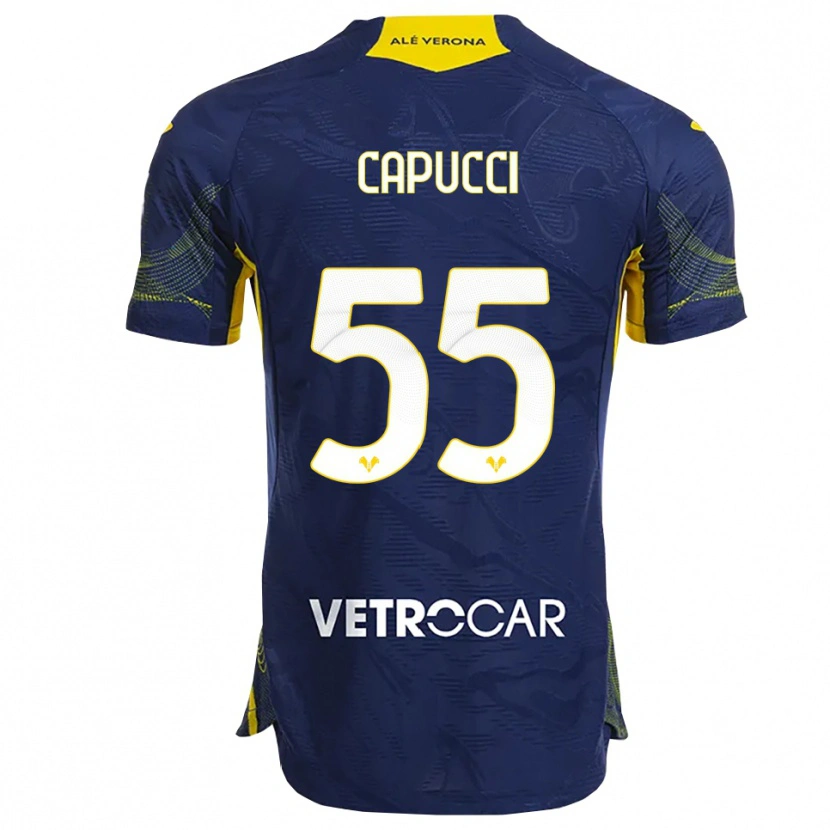 Danxen Kvinder Laura Capucci #55 Navy Gul Hjemmebane Spillertrøjer 2025/26 Trøje T-Shirt