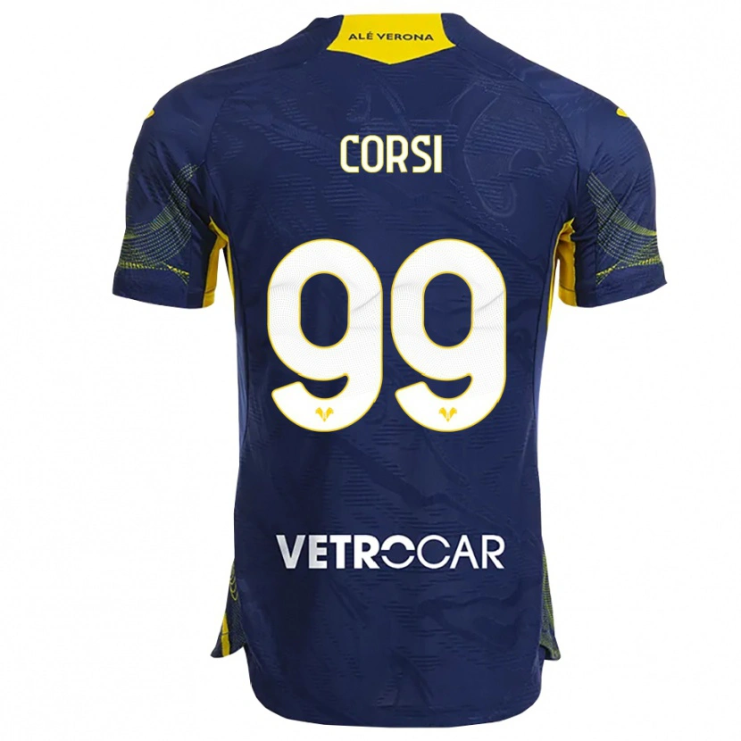 Danxen Kvinder Sara Corsi #99 Navy Gul Hjemmebane Spillertrøjer 2025/26 Trøje T-Shirt