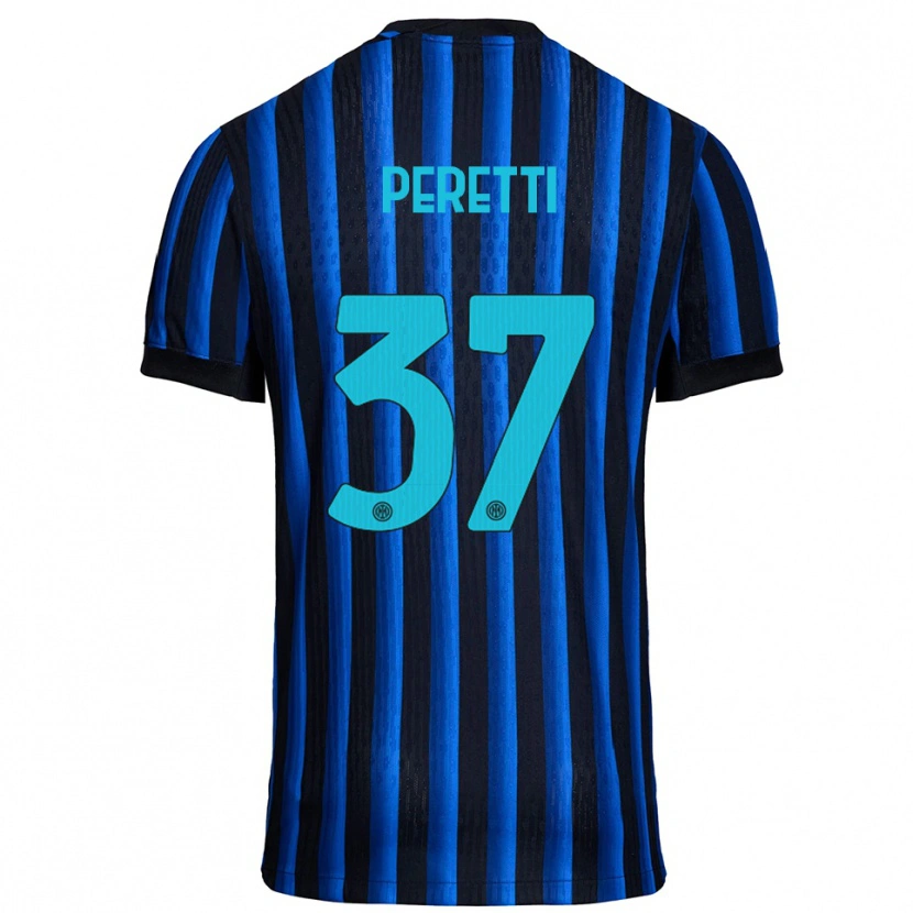 Danxen Kvinder Lorenzo Peretti #37 Sort Blå Hjemmebane Spillertrøjer 2025/26 Trøje T-Shirt