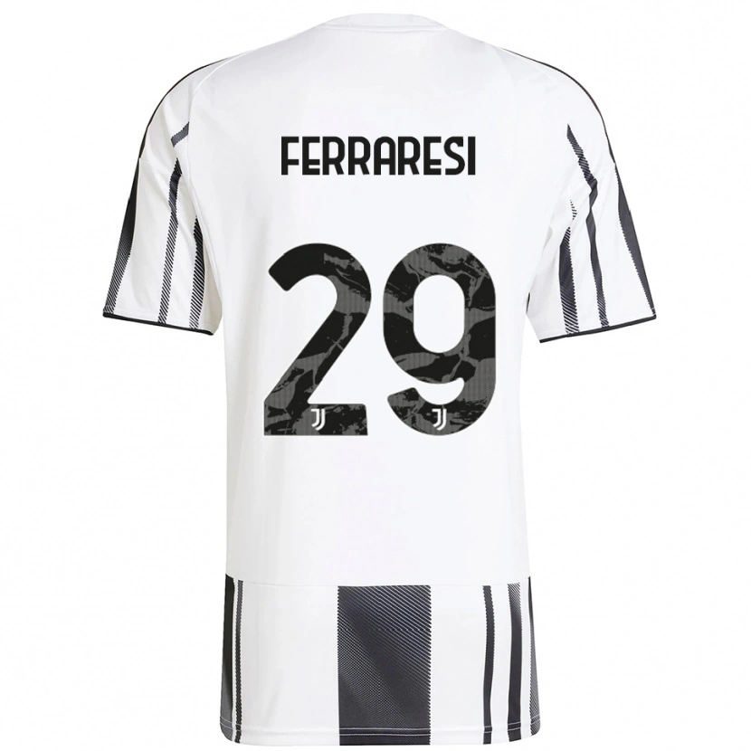Danxen Kvinder Eleonora Ferraresi #29 Hvid Sort Hjemmebane Spillertrøjer 2025/26 Trøje T-Shirt