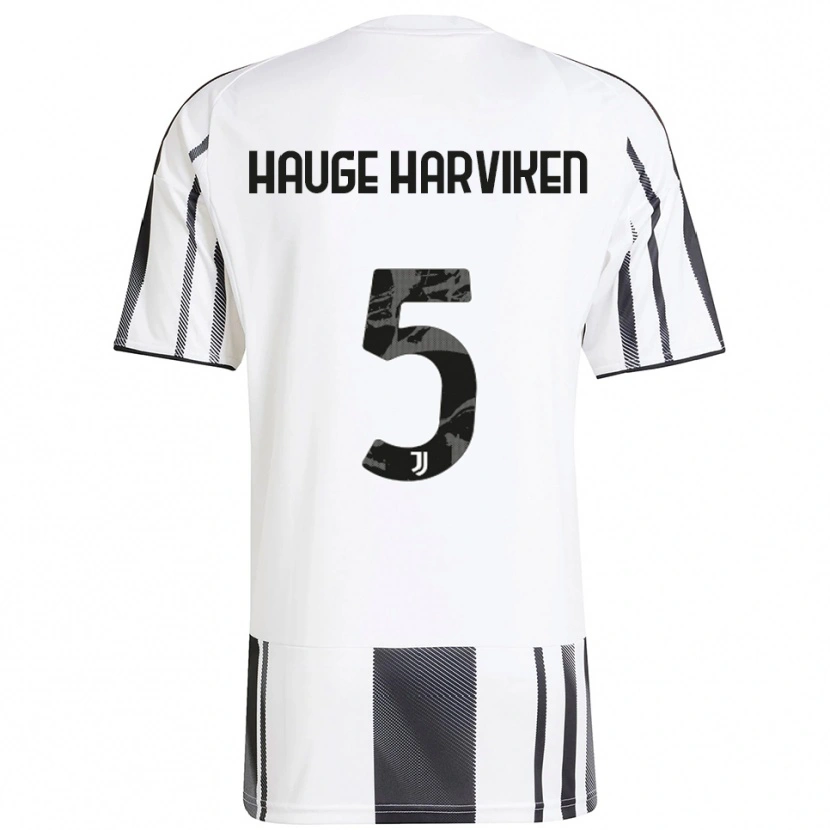 Danxen Kvinder Mathilde Hauge Harviken #5 Hvid Sort Hjemmebane Spillertrøjer 2025/26 Trøje T-Shirt