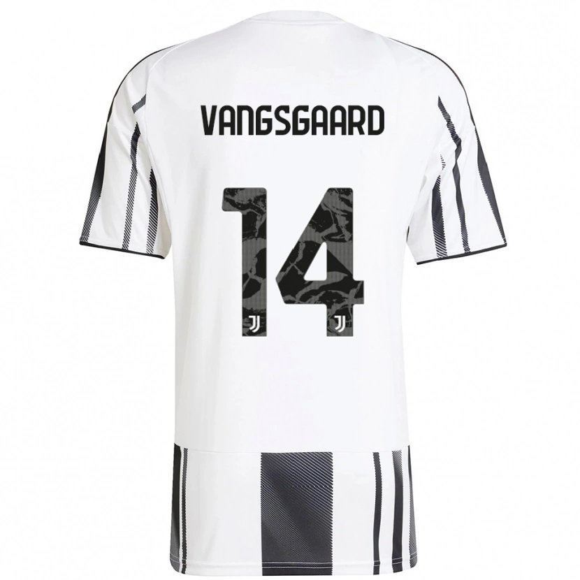 Danxen Kvinder Amalie Jørgensen Vangsgaard #14 Hvid Sort Hjemmebane Spillertrøjer 2025/26 Trøje T-Shirt