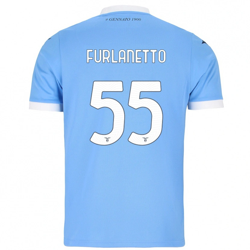 Danxen Kvinder Alessio Furlanetto #55 Lyseblå Hvid Hjemmebane Spillertrøjer 2025/26 Trøje T-Shirt