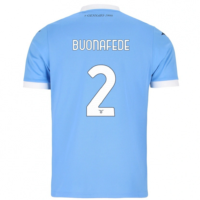 Danxen Kvinder Tommaso Buonafede #2 Lyseblå Hvid Hjemmebane Spillertrøjer 2025/26 Trøje T-Shirt