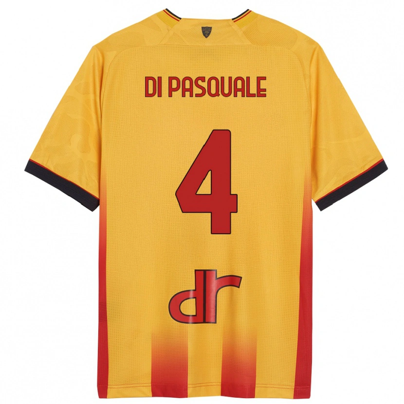 Danxen Kvinder Alessandro Di Pasquale #4 Gul Orange Hjemmebane Spillertrøjer 2025/26 Trøje T-Shirt