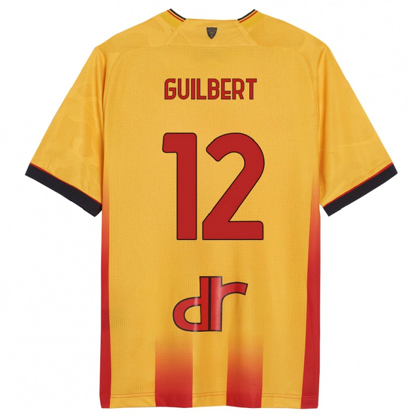 Danxen Kvinder Frédéric Guilbert #12 Gul Orange Hjemmebane Spillertrøjer 2025/26 Trøje T-Shirt