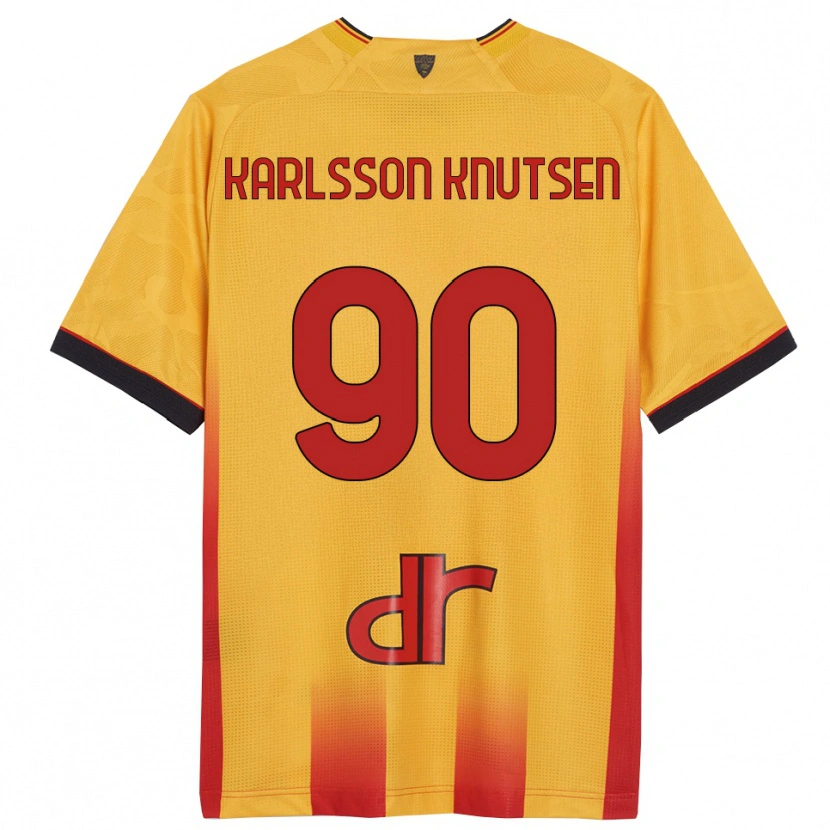 Danxen Kvinder Storm Karlsson Knutsen #90 Gul Orange Hjemmebane Spillertrøjer 2025/26 Trøje T-Shirt