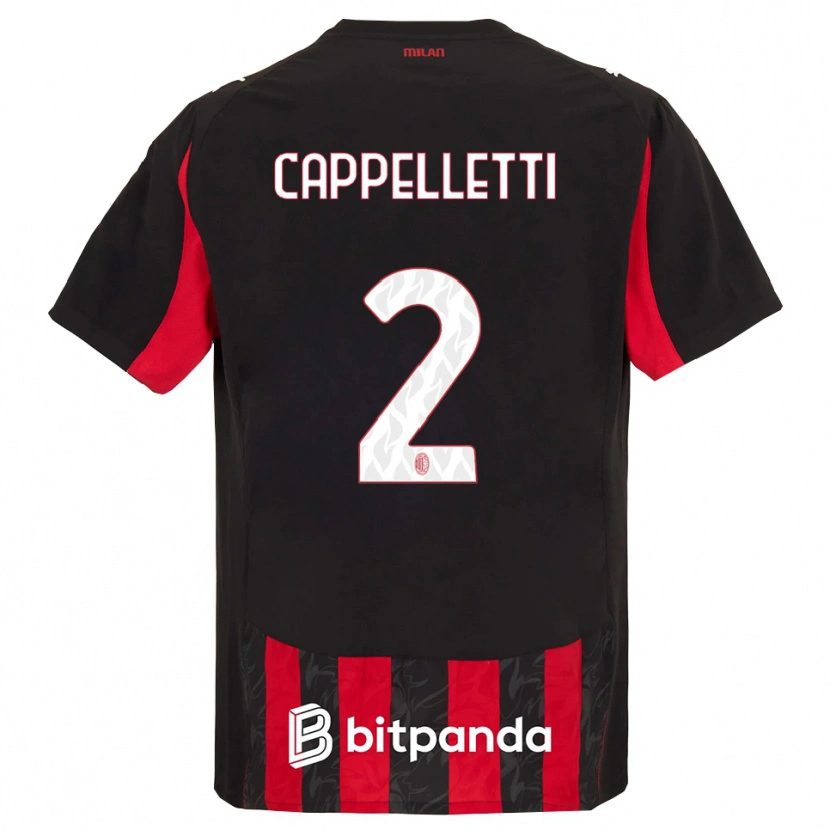 Danxen Kvinder Mattia Cappelletti #2 Rød Sort Hjemmebane Spillertrøjer 2025/26 Trøje T-Shirt
