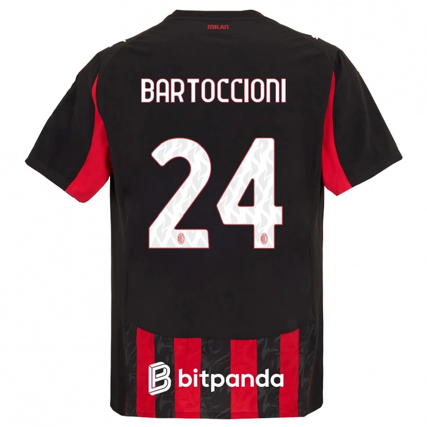 Danxen Kvinder Andrea Bartoccioni #24 Rød Sort Hjemmebane Spillertrøjer 2025/26 Trøje T-Shirt