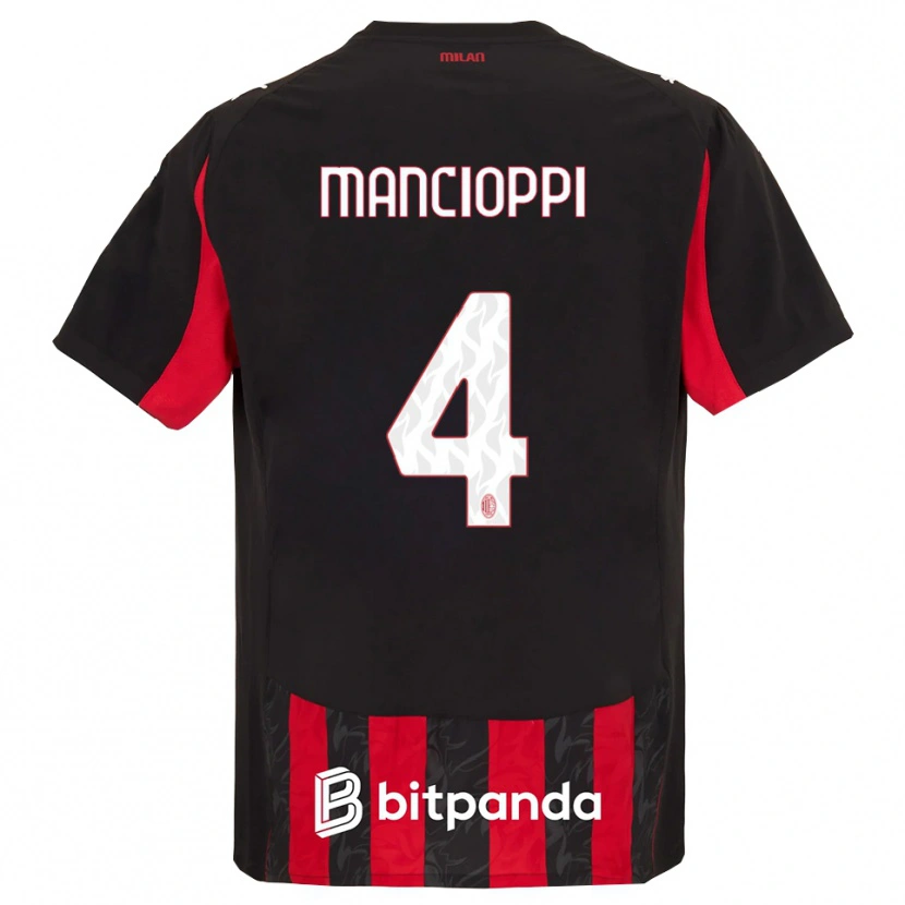 Danxen Kvinder Tommaso Mancioppi #4 Rød Sort Hjemmebane Spillertrøjer 2025/26 Trøje T-Shirt