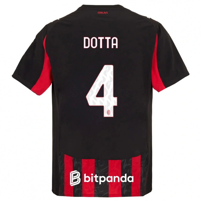Danxen Kvinder Cristiano Dotta #4 Rød Sort Hjemmebane Spillertrøjer 2025/26 Trøje T-Shirt